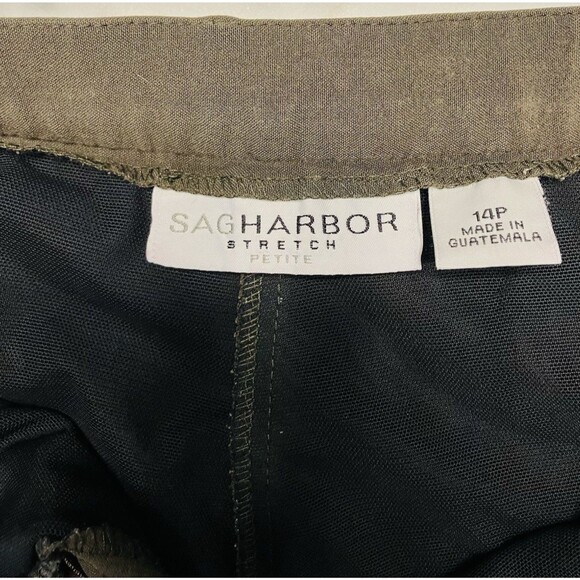 Sag Harbor Stretch Petite Womens Dark Green Dress Pants Size 14P - Picture 2 of 6